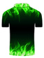 abordables Polo gráfico-Hombre POLO Camiseta de golf Camiseta de tenis Camiseta Impresión 3D Estampados Serpentina Cuello Calle Casual Abotonar Manga Corta Tops Casual Moda Fresco Verde Trébol