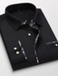 cheap Dress Shirts-Men&#039;s Shirt Black White Red Long Sleeve Solid Color Button Down Collar All Seasons Work Daily Clothing Apparel