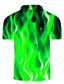 cheap 3D Polo-Men&#039;s Collar Polo Shirt Golf Shirt Tennis Shirt T shirt Tee 3D Print Graphic Prints Flame Collar Street Casual Button-Down Short Sleeve Tops Casual Fashion Cool Green