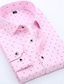 cheap Dress Shirts-Men&#039;s Shirt Other Prints Graphic Button Down Collar Daily Work Long Sleeve Tops Business Basic Blue White Pink  Work Dress Shirts