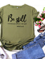 Χαμηλού Κόστους Γυναικεία T-Shirts-Γυναικεία Μπλουζάκι Υψηλής Ποιότητας Καυτή σφράγιση Γραφική Σχέδιο Γράμμα Κοντομάνικο Στρογγυλή Λαιμόκοψη Καθημερινά Στάμπα Ρούχα Ρούχα Υψηλής Ποιότητας Βασικό Πράσινο του τριφυλλιού Λευκό Μαύρο
