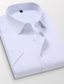 billige Dresskjorter-Herre Skjorte Dresskjorter Helfarge Ensfarget Kneppet krage Lys Rosa Svart Hvit Rød Blå Arbeid Daglig Kortermet Klær Bomull Grunnleggende Forretning