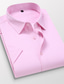 voordelige Nette overhemden-Voor heren Overhemd Effen Kleur Effen Buttondown boord Licht Roze Zwart Wit Rood blauw Werk Dagelijks Korte mouw Kleding Katoen Basic Zakelijk