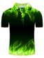 voordelige Grafische polo-Voor heren POLO Shirt T-shirt Golfshirt Tennisshirt 3D-afdrukken Grafische prints Vlam Kraag Straat Casual Button-omlaag Korte mouw Tops Casual Modieus Stoer Zwart / Wit Groen blauw