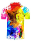 tanie Koszulki polo z nadrukiem-Męskie Koszulka polo Koszula golfowa Koszula tenisowa Podkoszulek Druk 3D Gradient Wzory graficzne Kołnierz Ulica Codzienny Przycisk w dół Krótki rękaw Najfatalniejszy Codzienny Moda Nowoczesne
