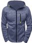 cheap Basic Hoodie Sweatshirts-Men&#039;s Full Zip Hoodie Zipper Basic Thin fleece Solid Color Blue Dark Grey Gray Hooded Daily Fitness Long Sleeve Clothing Clothes Regular Fit Cotton