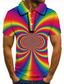 voordelige 3D-polo-Voor heren POLO Shirt Golfshirt Tennisshirt T-shirt 3D-afdrukken Regenboog 3D Print Kraag Straat Casual Button-omlaag Korte mouw Tops Casual Modieus Stoer Regenboog