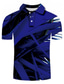 olcso 3D póló-Férfi POLO trikó Golfing Teniszing Póló 3D nyomtatás Mértani Grafikai nyomatok Gallér Utca Hétköznapi Gomb lefelé Rövid ujjú Felsők Alkalmi Divat Menő Medence