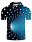 billiga 3d polo-Herr POLO Shirt Golftröja Tennisskjorta T-shirt 3D-tryck 3D Grafiska tryck Krage Gata Ledigt Button-Down Kortärmad Blast Ledigt Mode Häftig Blå