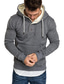 cheap Basic Hoodie Sweatshirts-Men&#039;s Hoodie Sweatshirt Patchwork Front Pocket Basic Thin fleece Solid Color Dark Gray Red Navy Blue Gray Black Hooded Daily Fitness Long Sleeve Clothing Clothes Regular Fit Cotton