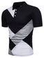 cheap Classic Polo-Men&#039;s Collar Polo Shirt T shirt Tee Golf Shirt Fashion Business Casual Summer Short Sleeve Light gray White Black Color Block Classic Collar Casual Daily Patchwork Color Block Clothing Clothes