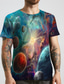 Χαμηλού Κόστους Ανδρικά 3D T-shirts-Ανδρικά Μπλουζάκι Κοντομάνικα Υψηλής Ποιότητας Καλοκαίρι Κοντομάνικο Πράσινο του τριφυλλιού Θαλασσί Ουράνιο Τόξο Ρουμπίνι Γαλαξίας Γραφική Στάμπα Μεγάλα Μεγέθη Στρογγυλή Λαιμόκοψη Καθημερινά Στάμπα