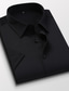 cheap Dress Shirts-Men&#039;s Shirt Dress Shirt Solid Color Solid Colored Button Down Collar Light Pink Black White Red Blue Work Daily Short Sleeve Clothing Apparel Cotton Basic Business