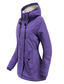 cheap Outdoor Clothing-Women&#039;s Parka Street Fall Winter Long Coat Windproof Warm 3 in 1 Loose Casual Sports Jacket Long Sleeve Solid Color Zipper Purple Blushing Pink  Waterpoof  Daily Wear Down  Parkas  Lined