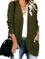 abordables Jerséis de punto-Rebeca de bolsillo para mujer de punto color sólido básico casual grueso manga larga suéter suelto cardigans frente abierto otoño invierno beige