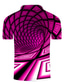 baratos Polo 3D-Homens Camiseta Polo Camisa de golfe Camisa de tênis Camiseta Impressão 3D 3D impressão Geometria Colarinho Rua Casual Botão para baixo Manga Curta Blusas Casual Moda Legal Rosa