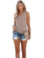 cheap Women&#039;s T-shirts-Women&#039;s Sleeveless Tank Solid Color Top Basic Vest Summer Outfit