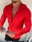 abordables Chemises imprimées pour hommes-Homme Chemise Floral Col V Noir Blanche Jaune Rouge Vert Casual du quotidien manche longue Cordon Vêtement Tenue Mode Décontractées Respirable Confortable
