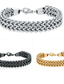 Недорогие Men&#039;s Trendy Jewelry-европейский и американский мужской квадратный браслет из титановой стали, золотой, серебряный и черный трехцветный гальванический толстый браслет, простая атмосфера, оптовая продажа