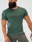 baratos Camisetas masculinas casuais-t-shirt polyster masculina l azul-celeste sólido gola redonda t-shirt de manga curta top