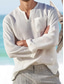 preiswerte Freizeithemden für Herren-Herrenhemd einfach einfarbig Basic Langarm V-Ausschnitt Casual Daliy Street Shirts Sommerhemden Strand bequem
