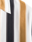 levne Pánské košile s potiskem-pánská košile pruhovaná turndown ležérní denní topy s krátkým rukávem bavlněné ležérní móda prodyšné pohodlné bílé