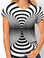 billige T-skjorter til kvinner-Dame T skjorte Designer 3D-utskrift 3D Print Geometrisk Design Kortermet Rund hals Daglig Trykt mønster Klær Klær Designer Grunnleggende Hvit