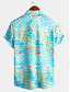 Недорогие Гавайские рубашки-Муж. Рубашка Гавайская рубашка Графика Гавайский Алоха Этно Дизайн Классический воротник Желтый Красный Светло-синий Повседневные Пляж С короткими рукавами Одежда