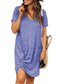 Χαμηλού Κόστους T-Shirt Φορέματα-Γυναικεία Κοντομάνικο φόρεμα Φόρεμα μέχρι το γόνατο Θαλασσί Γκρίζο Ανθισμένο Ροζ Ανοιχτό Γκρι Κοντομάνικο Συμπαγές Χρώμα Σουρωτά Καλοκαίρι Λαιμόκοψη V Κομψό Καθημερινό 2022 Τ M L XL XXL 3XL