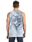 cheap Gym Tank Tops-Men&#039;s Vest Top Tank Top Shirt Designer Casual Big and Tall Summer Sleeveless Gray Graphic Tiger Print Round Neck Daily Holiday Print Clothing Clothes Designer Casual Big and Tall