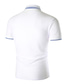 رخيصةأون لعبة البولو الكلاسيكية-رجالي قميص بولو قميص الجولف قميص تنس غير الطباعة ألوان متناوبة قبة طوي فضفاض مناسب للبس اليومي بقع كم قصير قمم أساسي أبيض أسود أزرق البحرية / الصيف