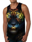 cheap Gym Tank Tops-Men&#039;s Vest Top Tank Top Shirt Designer Casual Big and Tall Summer Sleeveless Black Graphic Tiger Print Round Neck Daily Holiday Print Clothing Clothes Designer Casual Big and Tall