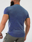 abordables Camisetas casuales de hombre-camiseta de poliéster para hombre l camiseta de manga corta con cuello redondo sólido azul cielo camiseta top