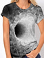preiswerte T-Shirt-Damen T Shirt Design 3D-Druck Graphic 3D-Druck Design Kurzarm Rundhalsausschnitt Täglich Bedruckt Kleidung Design Basic Grau
