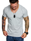 billiga Casual T-shirts för män-Herr T-shirt Skjorta Solid färg Plusstorlekar V-hals Dagligen Sport Kortärmad Smal Blast Muskel Mörkgrå Vit Svart / Arbete