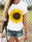 halpa Naisten T-paidat-Naisten T-paita Suunnittelija 3D-tulostus Kukka Kuvitettu 3D Sunflower-valoefekti Design Lyhythihainen Pyöreä kaula-aukko Päivittäin Painettu Vaatteet Vaatteet Suunnittelija Perus Apila Keltainen