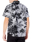 voordelige Overhemden met print voor heren-Voor heren Overhemd Print Grafisch Kokosnootboom Grote maten Strijkijzer Casual Dagelijks 3D-afdrukken Button-omlaag Korte mouw Tops Ontwerper Casual Modieus Hawaii Grijs
