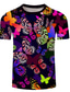 cheap Men&#039;s 3D T-shirts-Men&#039;s Tee T shirt Tee Designer Summer Short Sleeve Graphic Butterfly Print Plus Size Crew Neck Casual Daily 3D Print Clothing Clothes Regular Fit Designer Basic Casual Light Purple Green Purple
