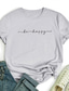 preiswerte T-Shirt-Damen T Shirt Design Heißprägen Design Buchstabe Kurzarm Rundhalsausschnitt Täglich Bedruckt Kleidung Design Basic Weiß Schwarz Rosa