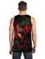cheap Gym Tank Tops-Men&#039;s Vest Top Tank Top Designer Casual Big and Tall Summer Sleeveless Red Graphic Wolf Print Round Neck Daily Holiday Print Clothing Clothes Designer Casual Big and Tall