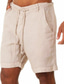 abordables pantalones cortos de lino-Hombre Pantalones cortos de lino Correa Cintura elástica Color sólido Transpirable Secado rápido Corto Diario Deportes Ropa de calle Deportivo Negro Blanco Microelástico