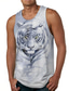 cheap Gym Tank Tops-Men&#039;s Vest Top Tank Top Shirt Designer Casual Big and Tall Summer Sleeveless Gray Graphic Tiger Print Round Neck Daily Holiday Print Clothing Clothes Designer Casual Big and Tall
