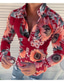 economico Camicie stampate da uomo-camicie casual da uomo camisa masculina autunno inverno causale manica lunga camicia stampata fiore vestibilità slim camicetta top stile hawaiano