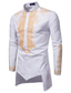 cheap Dress Shirts-Men&#039;s Shirt Other Prints Tribal Plus Size Standing Collar Daily Going out Print Long Sleeve Tops Ethnic Style Basic White Black Wine Party Wedding
