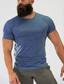 preiswerte Lässige T-Shirts für Herren-Herren Polyester T-Shirt l himmelblau einfarbig Rundhalsausschnitt Kurzarm T-Shirt T-Shirt