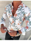 voordelige Overhemden met print voor heren-mannen casual shirts camisa masculina herfst winter causale lange mouwen bloem gedrukt shirt fit slanke blouse top hawaiiaanse stijl