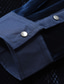 voordelige Nette overhemden-Voor heren Overhemd Effen Opstaand Casual Dagelijks Button-omlaag Lange mouw Tops Fluweel Casual Modieus Ademend Comfortabel Zwart Marineblauw