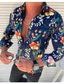 Χαμηλού Κόστους Ανδρικά πουκάμισα με στάμπα-ανδρικά casual πουκάμισα camisa masculina φθινόπωρο χειμώνα αιώρημα μακρυμάνικο λουλούδι τυπωμένο πουκάμισο ταιριάζει λεπτή μπλούζα με χαβανέζικο στιλ