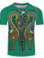 ieftine Tricouri 3D Bărbați-Bărbați Tricouri Tricou Designer Vară Manșon scurt Grafic Girafă Imprimeu Mărime Plus Stil Nautic Casual Zilnic Imprimare 3D Îmbrăcăminte Îmbrăcăminte Fit regulat Designer De Bază Casual Verde / Roșu
