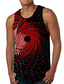 cheap Gym Tank Tops-Men&#039;s Vest Top Tank Top Designer Casual Big and Tall Summer Sleeveless Red Graphic Spiral Stripe Print Round Neck Daily Holiday Print Clothing Clothes Designer Casual Big and Tall
